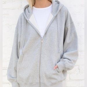 Brandy Melville Grey Christy Zip Up Hoodie